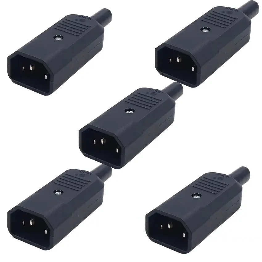 5PCS IEC 320 C13 Female C14 Male Plug Adapter 3pin Socket Power Cord Rewirable Connector