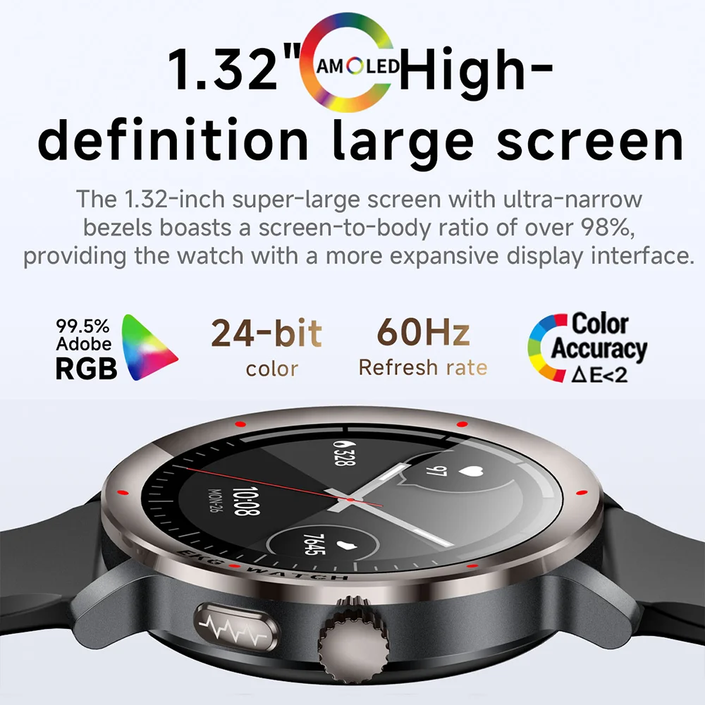 2026 New Nursing Grade Smart Watch Blood Oxygen Blood Lipid Uric Acid ECG+PPG Body Temperature Bluetooth Call Health Smartwatch