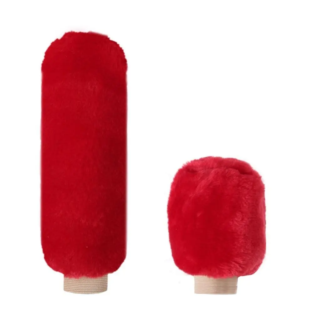 

1 Pair of Soft Plush Handbrake Cover Set Plush Warm Car Plush Handbrake Cover Comfortable Solid Color Handbrake Grip Covers