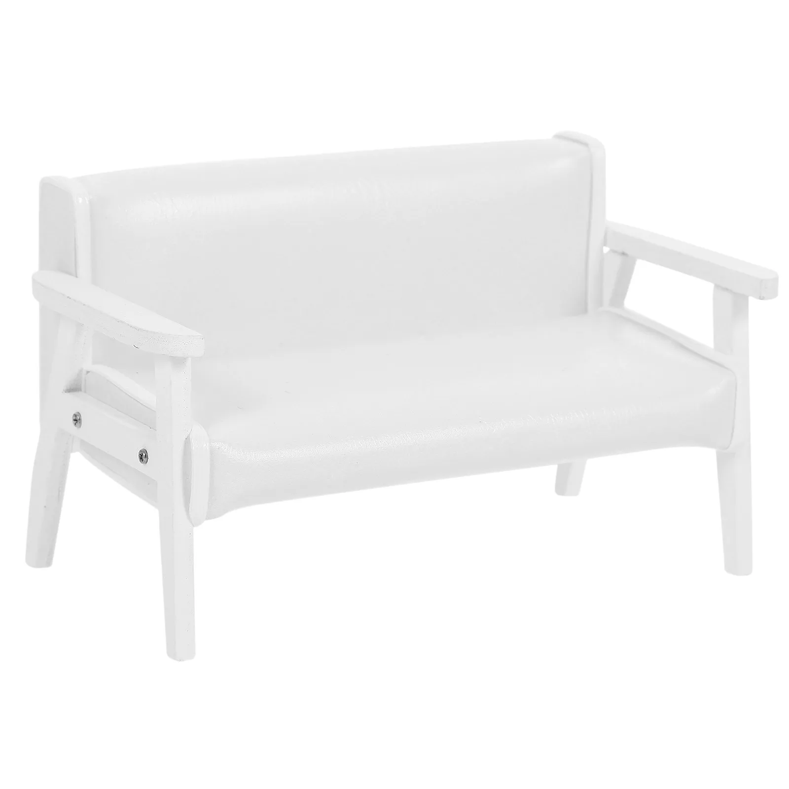 

Miniature PU Sofa Chair with Wooden Frame for Dollhouse Miniature Scene Decoration Tiny Vintage Armchair Adorable