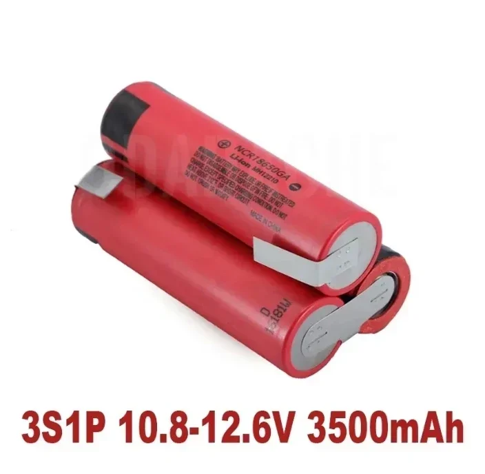 3S/5S 10.8V 12.6V 18V 18650 GA 3500mAh 7000mAh Lithium Battery 30A Soldering Strip for Screwdriver Battery Shurika Customize