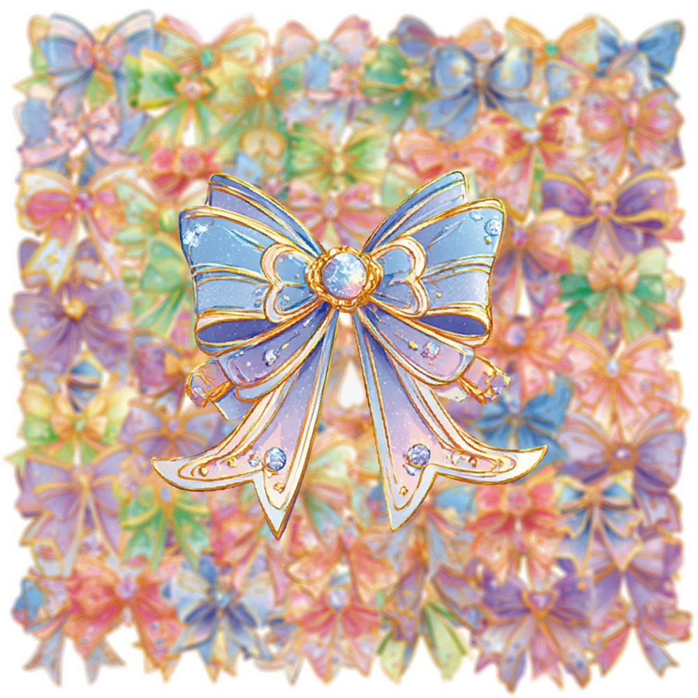 

10/30/56pcs Transparent Colorful Bow Aesthetic Stickers Kawaii Girl DIY Suitcase Stationery Bike Cute Cartoon Decoration Sticker