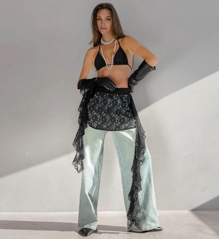 

Новые мини-юбки для женщин: весна-лето 2026, сексуальные, кружевные, жаккардовые, с оборками, в стиле «фарт-гарден», модная уличная одежда