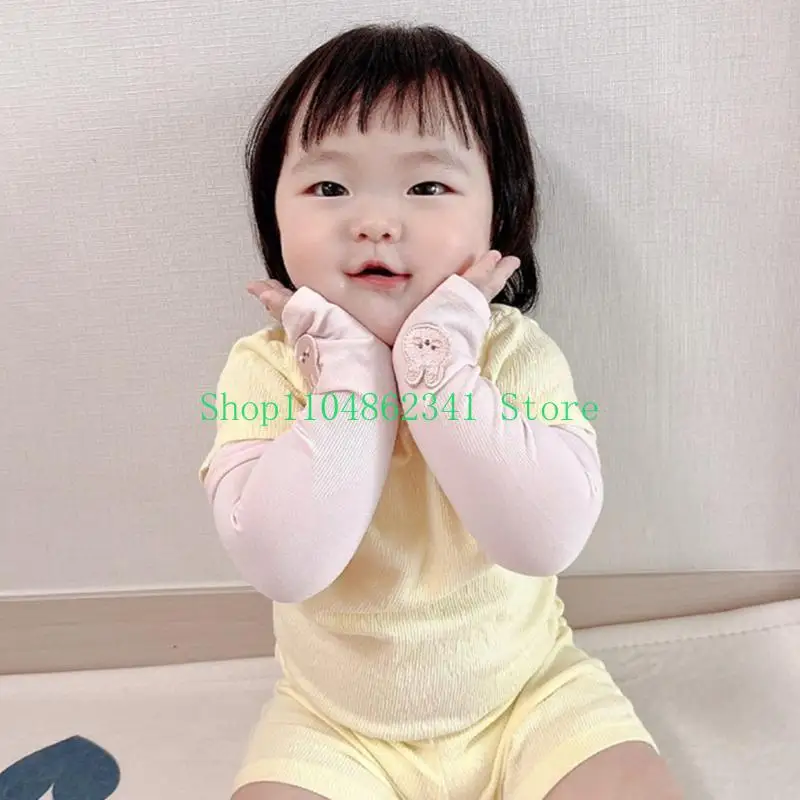 652F 2-Piece Arm Sleeves for Kids Animal Pattern Cooling Sleeve with Thumb Hole