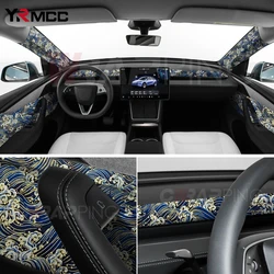 Car Interior Stickers Self-adhesive Cloth Furniture Vinyl Wrap Embroidery Auto Interior Modification Sticker for Car Accessories