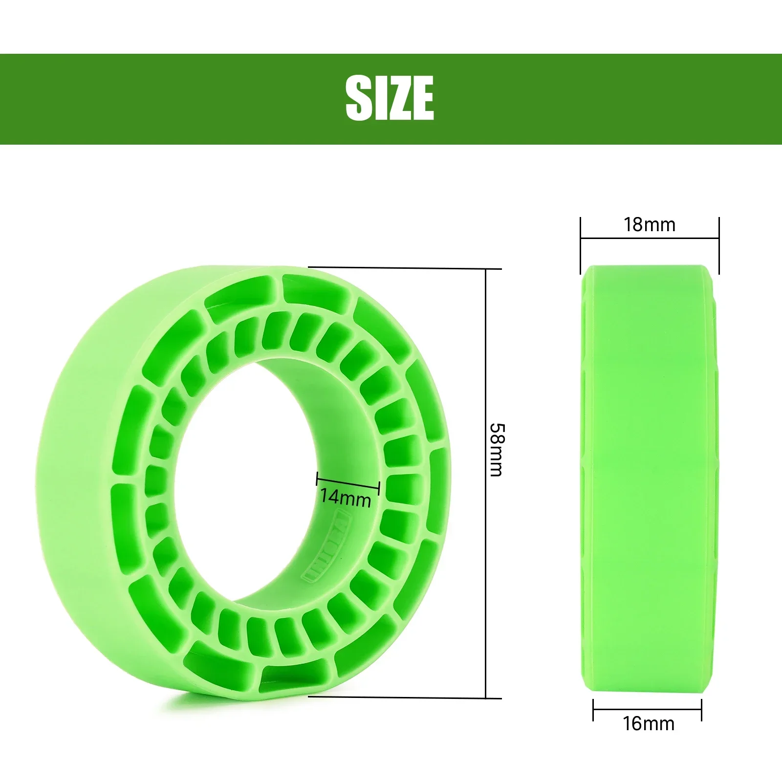 INJORA 4pcs Silicone Rubber Inserts for 64*24mm 1.3\