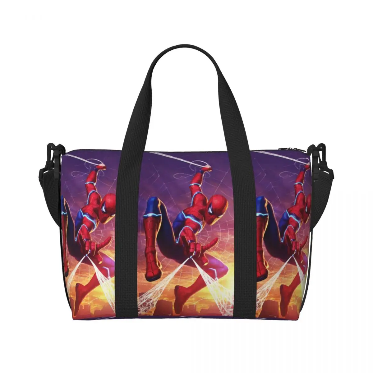

Custom Spiderman Cool Cartoon Beach Tote Bag Women Anime Hero Large Compartment Beach Gym Travel Bags