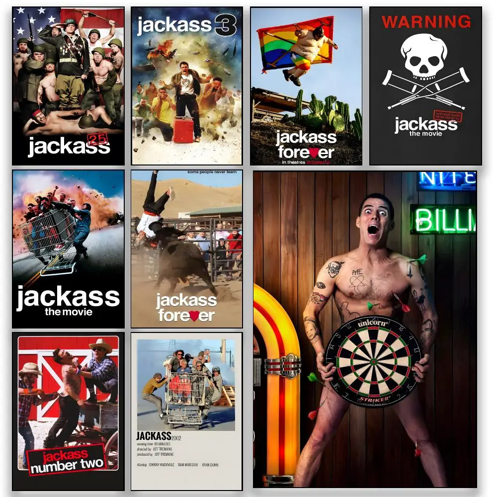 Comedy J-Jackass: The Movie Wild Stunt Classic Poster HD Wall Decor for Bedroom Living Room Dorm Bar Cafe Office Gift