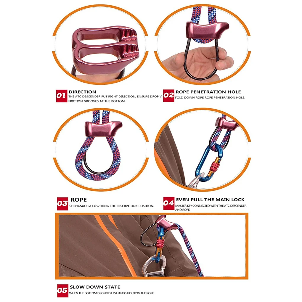 Rock Climbing Belay Rappel Device Safety discensore Gear Downhill Hardware Rescue Hauling Outdoor Equipment Hardware