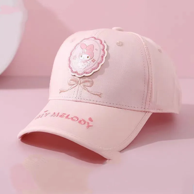 

Miniso Popular Style Sanrio Bow Children's Duckbill Cap Summer Sunscreen Kuromi My Melody Cute Cartoon Tourist Cycling Gift