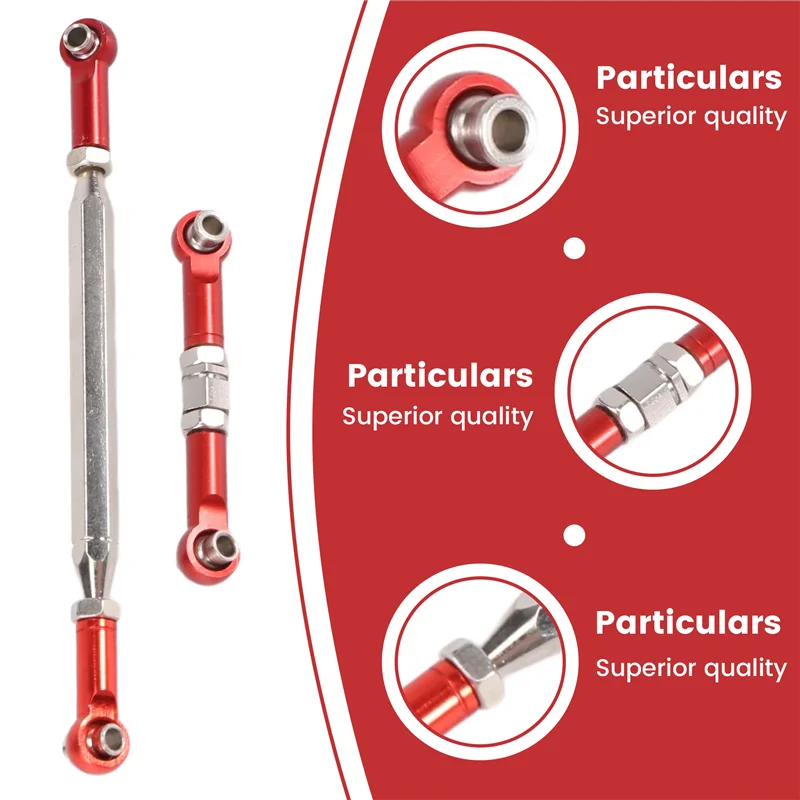 

CYGJ-Metal Adjustable Steering Linkage Servo Link Pull Rod Turnbuckle For MN D90 D99 MN-90 FJ-45 1/12 RC Car Crawler