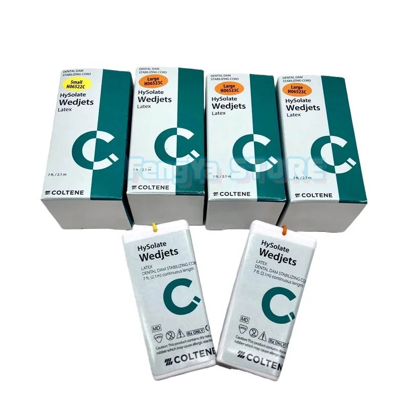 1 Box Swiss COLTENE HySolate Wedjets Latex Dental Dam Stabilizing Cord Dental Coltene Wedjets Rubber Dam Fixing Wedge Cord