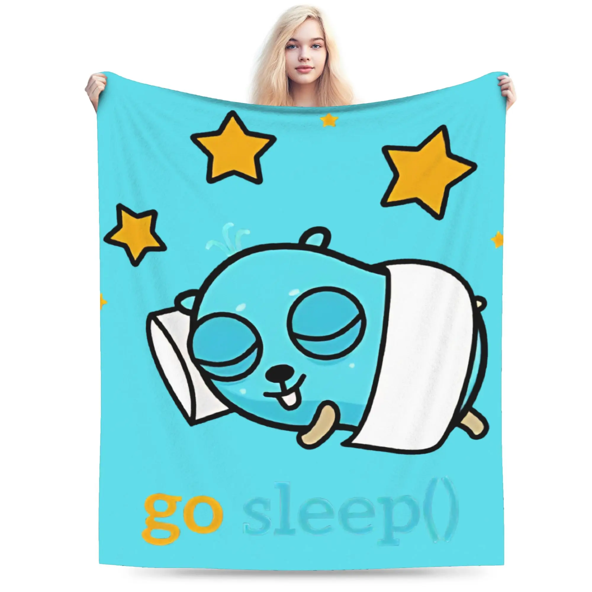 Comfort golang gopher sleep  Blanket Accessories Home Decorative  Throw Blankets Lightweight Thin Fleece for Office