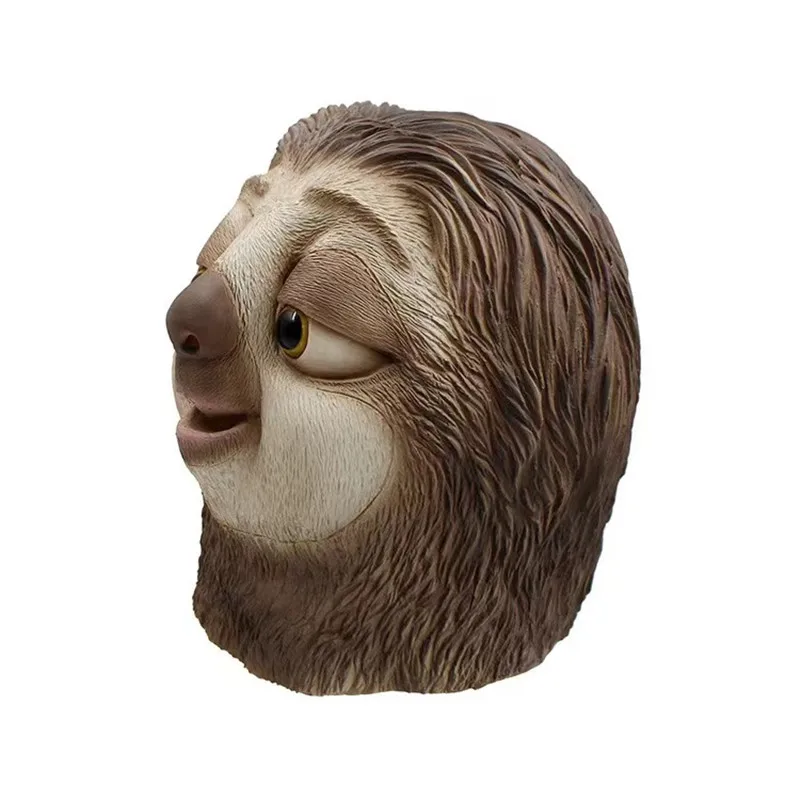 Sloth Mask Latex Animal Head Mask Halloween Costume Party Full Head for Adults Ball Attire