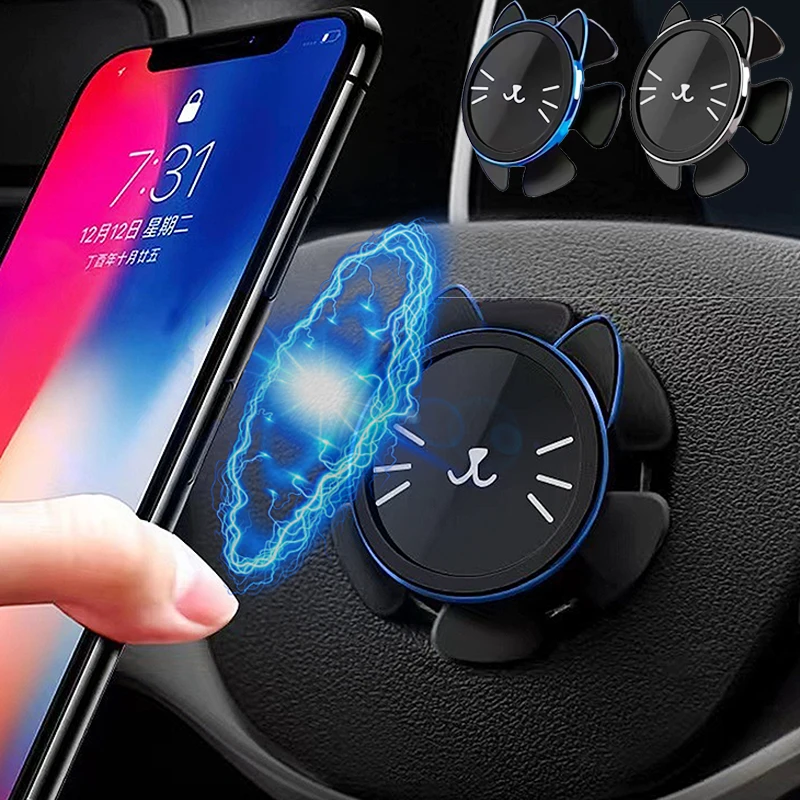 

New Magnetic Steering Wheel Gravity Gyroscope Car Phone Holder Anti-Shaking Rotatable Navigation Mount Cars Interior Accessories