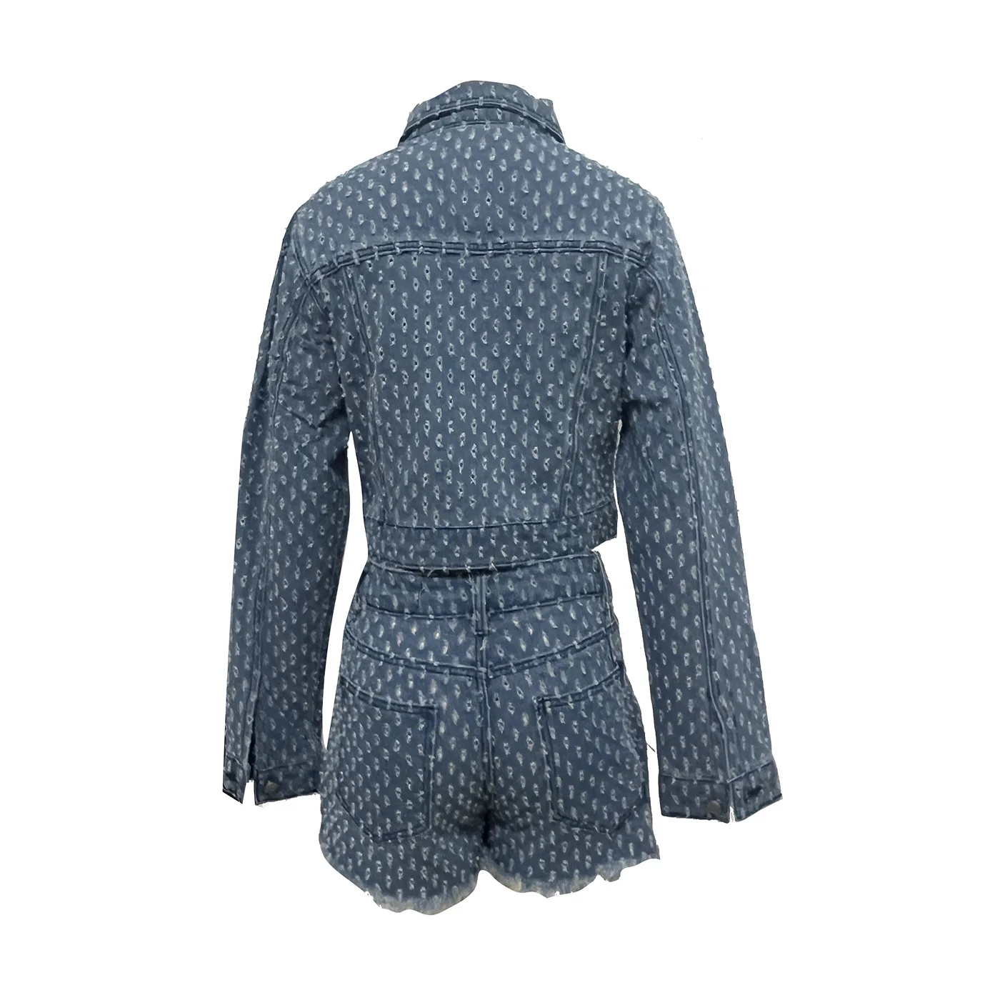 2026 Shorts Set Summer Spring Denim Jeans Bodycon Shorts Suit Female Hole Sexy 2 Pieces Outfits view 6