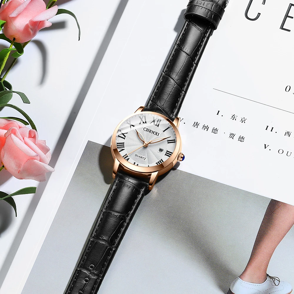 CHENXI New Women Watch Top Luxury Brand Waterproof Ladies Watches Fashion Dress Leather Quartz Wristwatches Relogio Feminino