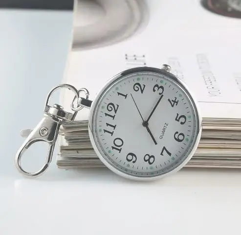 

Exam Pocket Watch Stainless Steel Large Clock Analog Keychain Nurses Vintage Men Women Clinical School Hook