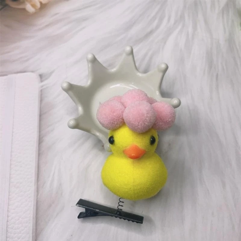 

10Pcs Yellow Duck With Hair Clip For A And Quirky Appearance 15UB