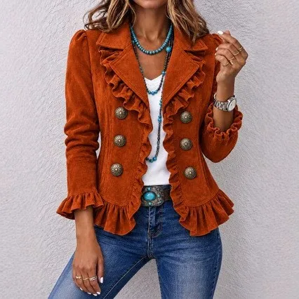 Slim Fit Regular Sleeve Hat Elegant Cross Border Style with Structured Collar Regular Length Long Sleeve Not Hooded Women Jacket