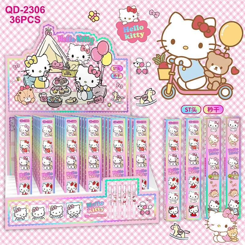 

Новинка 2025 года, милый мультяшный Hello Kitty, серия Kt Cat, металлический держатель для ручек, гелевая ручка, красивая ручка для подписи, оптовая продажа