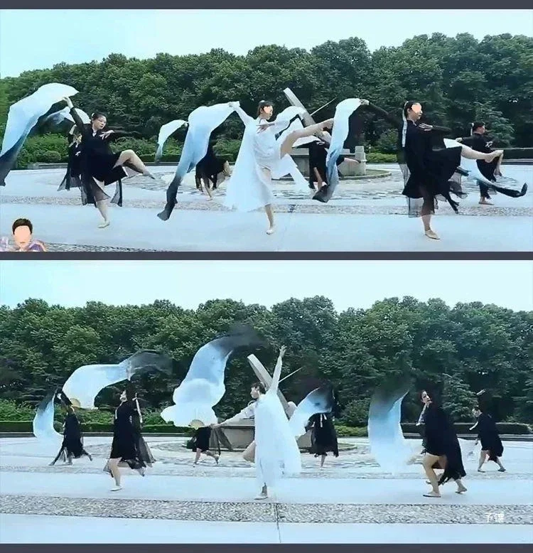 Voile de danse du ventre en soie dégradé, teinture à la main, éventail en soie véritable, Long Extra 180cm pour la pratique de la compétition, accessoires de spectacle sur scène, accessoire de danse