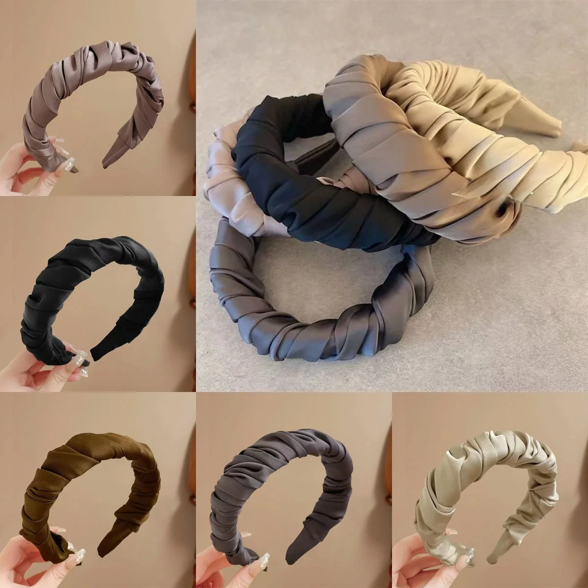 

Ruffle Twist Headband Simple Elegant Design Elastic Scrunchy Hair Accessories for Women Spring Summer Daily Casual Wear