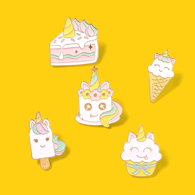 cake Ice Cream Dessert Enamel Pins Cosplay Badge Backpack Cloth Denim Lapel Pin Jewelry Gift Comic Related Products