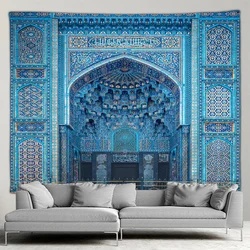 Moroccan Architectural Tapestry Retro Islamic Geometric Pattern Wall Hanging Bohemian Living Room Bedroom Home Wall Decor Mural