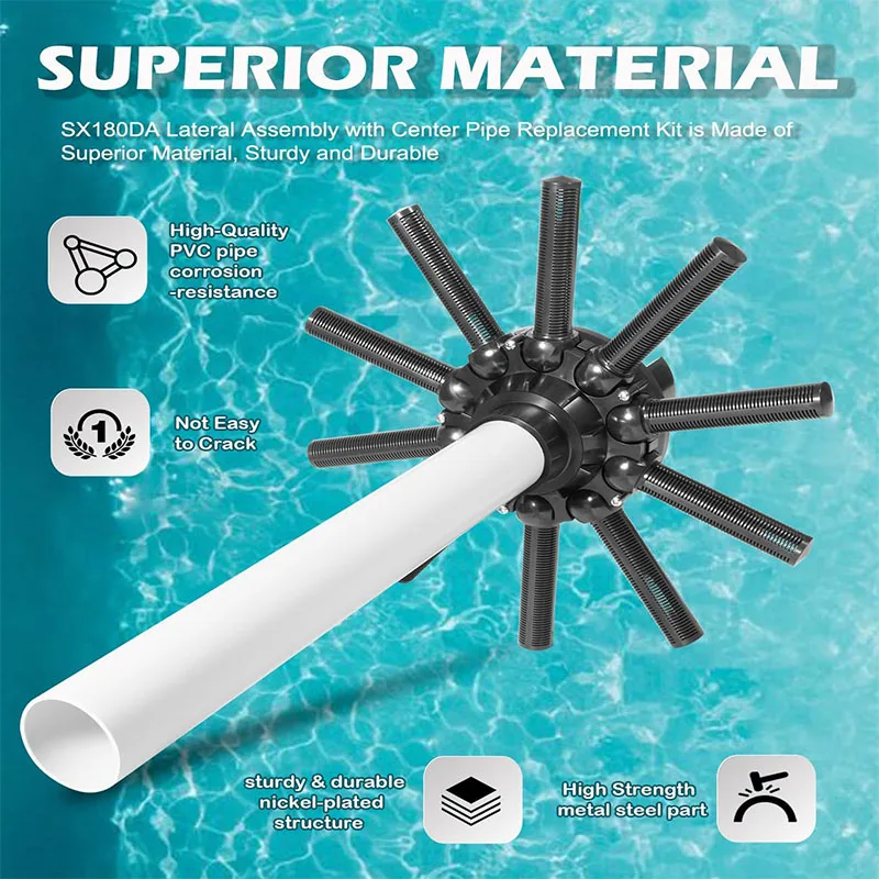 SX180DA Lateral Assembly with Center Pipe Replacement for Hayward Sand Filter Compatible with Pro Sand Filter Series S180T