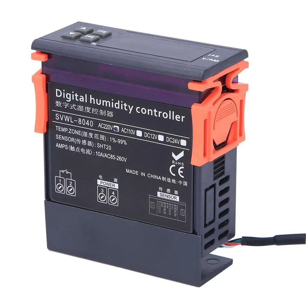 220V Digital Air Humidity Control Controller Range 1%-99%RH HM-40 Type Sensor STC-3028 Thermometer Hygrometer