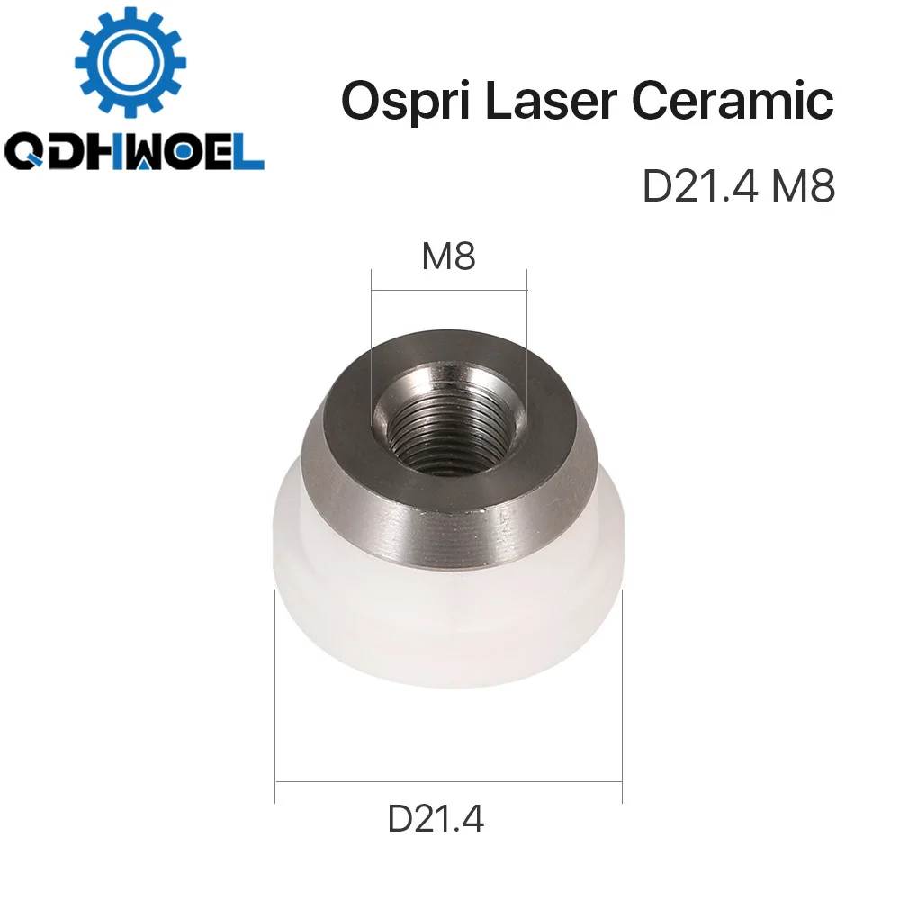 QDHWOEL OEM Ospri Laser Ceramic Nozzle Holder Laser Head Part Diameter 21.4mm M8 Thread for Ospri 3D Laser Cutting Head