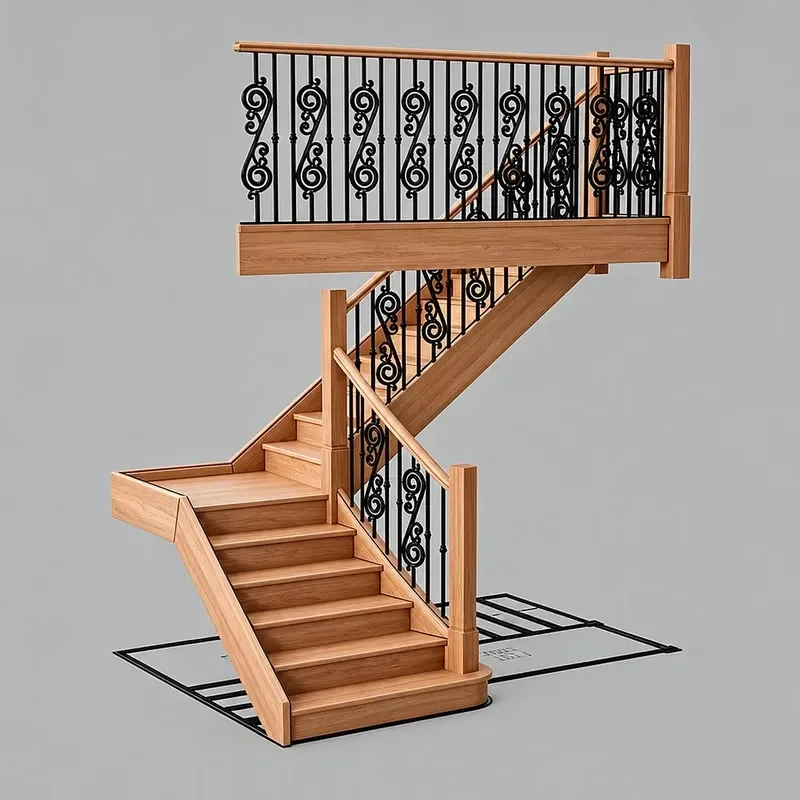 for  High-end Villa Solid Wood Stacked Stairs with Glass Handrails from Jiangsu Factory