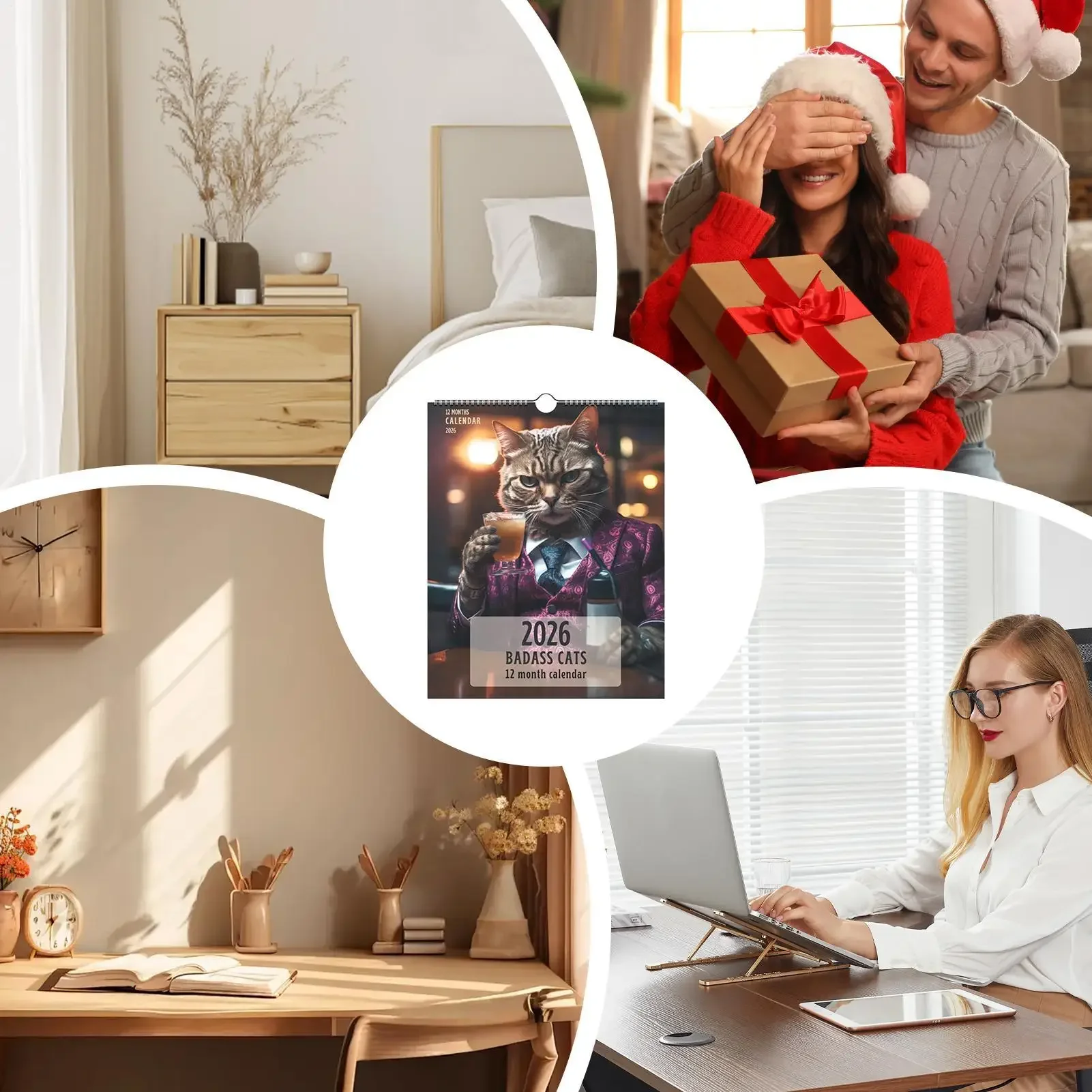 2026 Badass Cats Wall Calendar Year Personal Time Management Schedule Planner For Organizing To-Do List Planning Goal Schedule