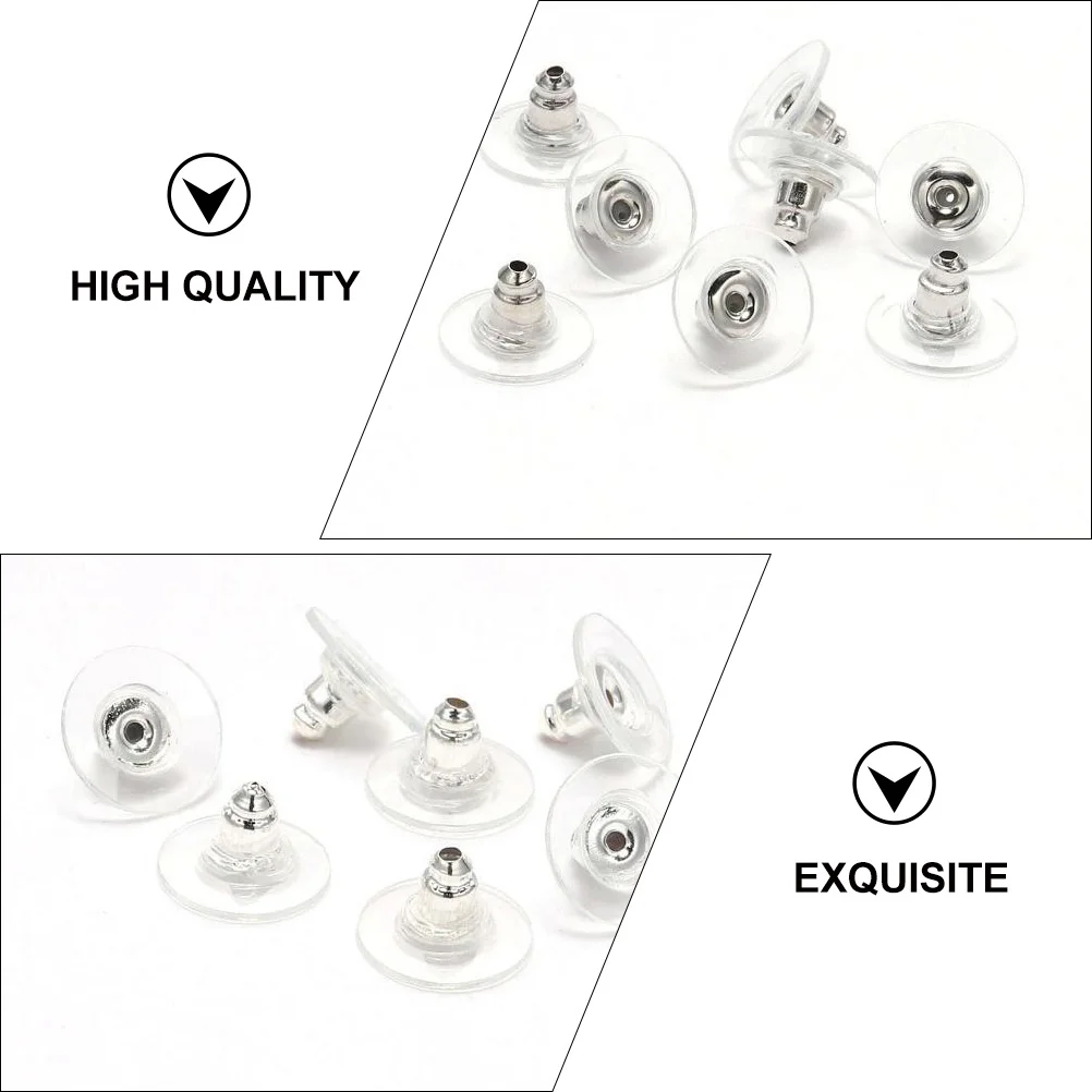 

100pcs Bullet Head Earring Back Plug Ear Fixing Cap Secure Stoppers Durable Jewelry Accessory Lightweight