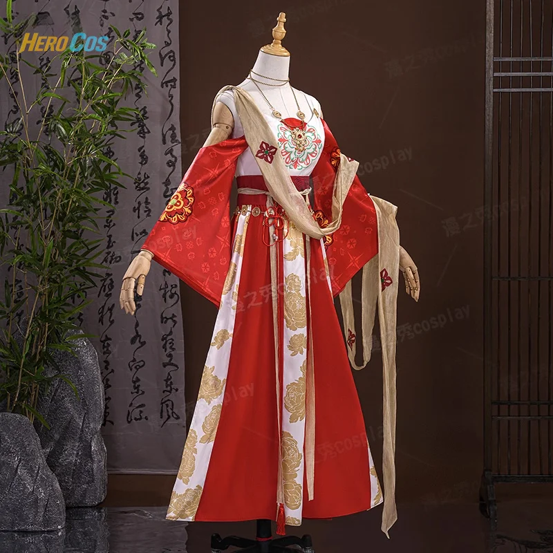 HERO Cos Where Winds Meet Miracle Xiuxiu Cosplay Costume Anime Dress Necklace Earrings Hairpin Halloween Party for Women - view 3