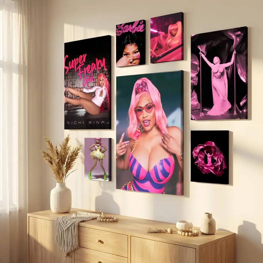 Rapper N-nicki Minaj Pink Friday 2 Framed Wall Painting Canvas Wall Art Inner Frame Waterproof Home Decor For Living Room