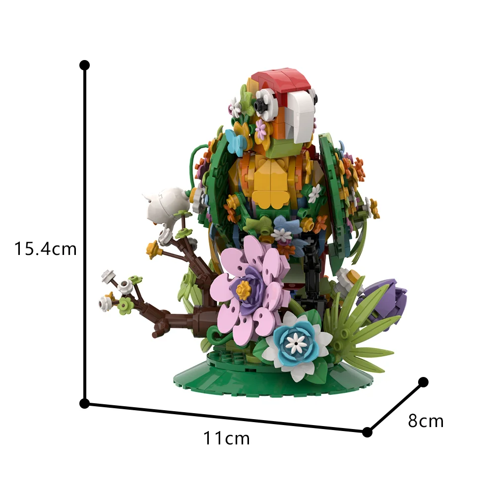 MOC Flowers Bird Model Bricks Animal Whispering Bird Building Blocks Decoration Assembly Toy Creative Kid Gift