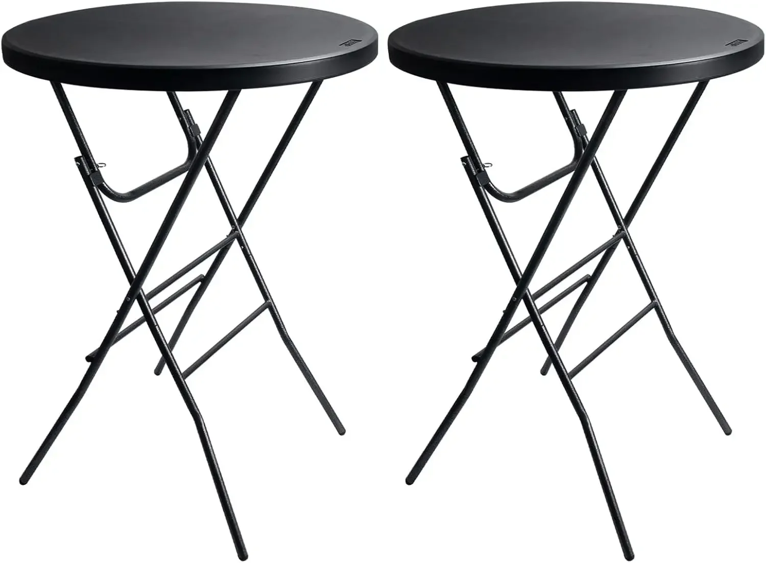 32in Cocktail Table High Top Folding Table, Portable Bar Height Folding Table Round with Removable Legs