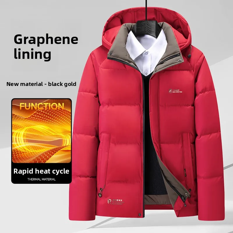 

Зимняя теплая красная куртка для мужчин, пышная хлопковая одежда Bla Gold aphene, ветрозащитная, износостойкая, повседневная одежда