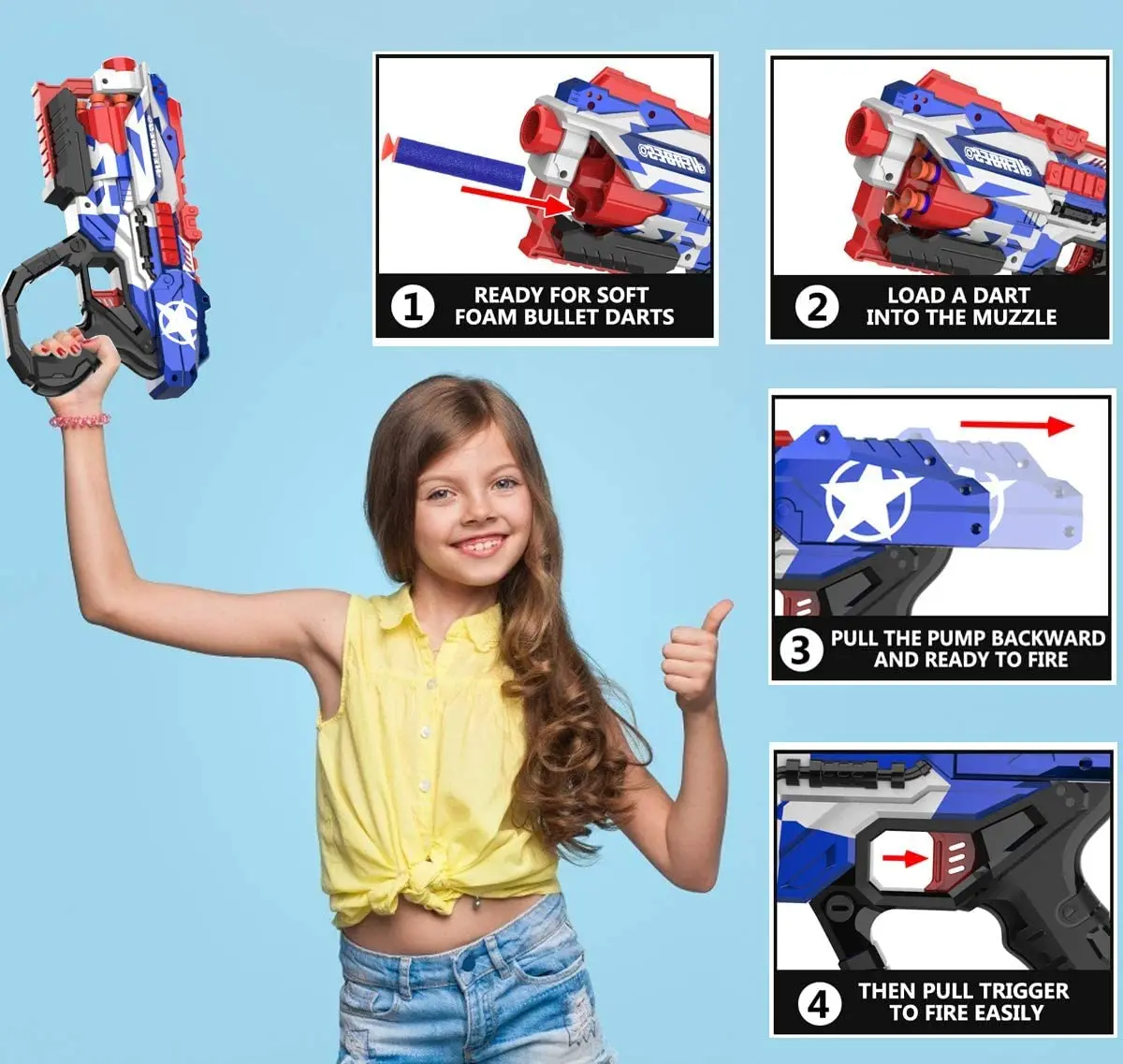 لينة رصاصة لعبة بندقية ، نوعين من السهام رغوة ، هدايا الأطفال لقضاء العطلات/عيد ميلاد/السنة الجديدة/عيد الميلاد