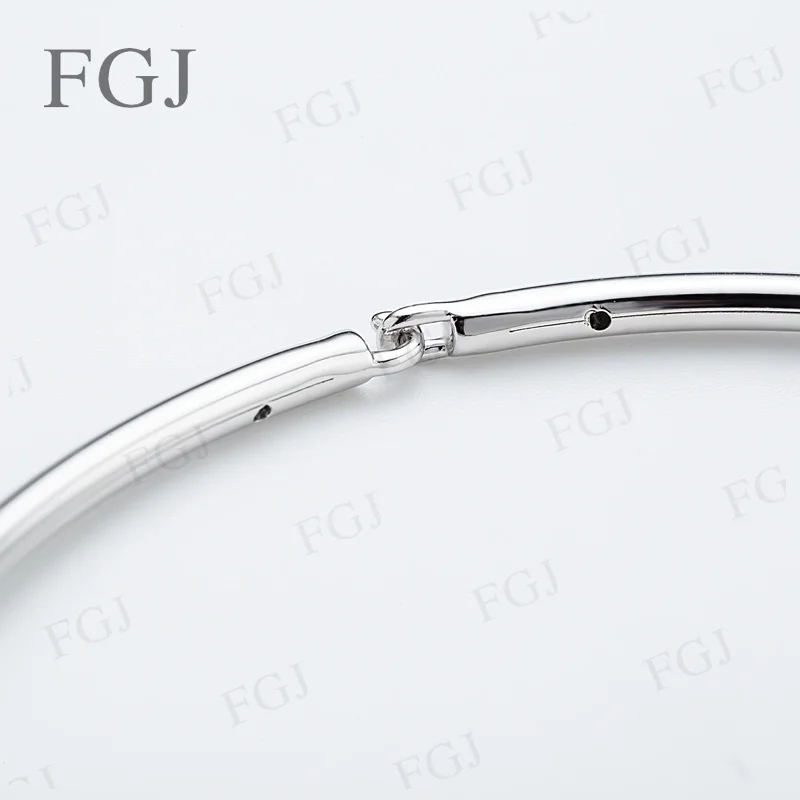S925 Sterling Silber Weißgold Plattiert 5MM Rundschliff VVS1 D Echte Moissanit-Diamanten Armreifen Feiner Schmuck Valentinstag Geschenk – Detail 5