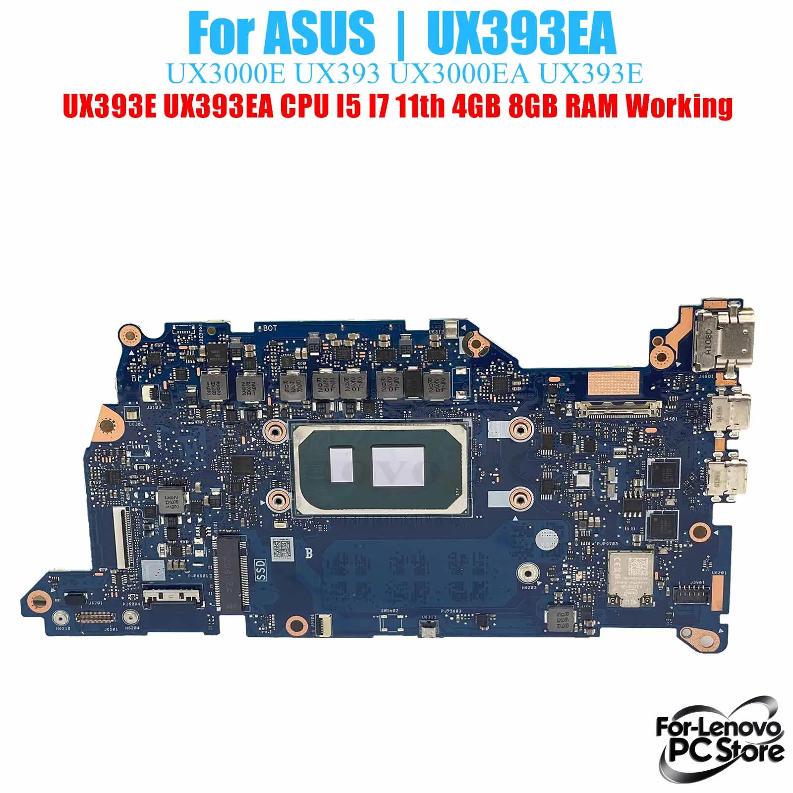 

UX393EA For ASUS ZenBook S UX3000EA UX3000E UX393E UX393EA Notebook Motherboard Tested Laptop Mainboard