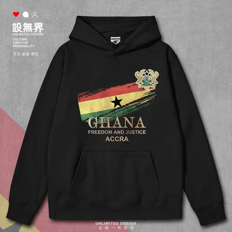 

Ghana Accra Flag Emblem National Retro mens hoodies Sportswear for men white crewneck sweatshirt men new clothes autumn winter