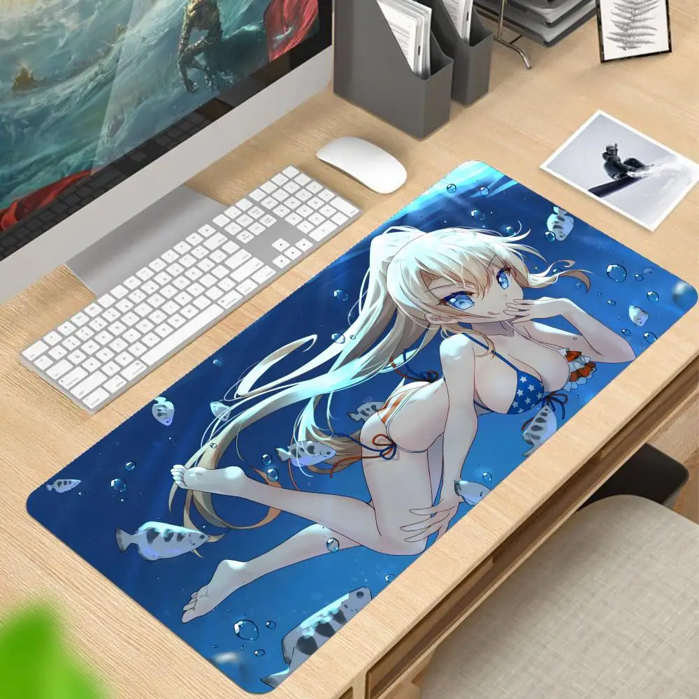 Needy Girl O-Overdose Anime Mouse Pad Art Carpet 1000x500mm Play Mats Office Mat Mousepad teclado mecânico gamer Rubber Gamer Mo