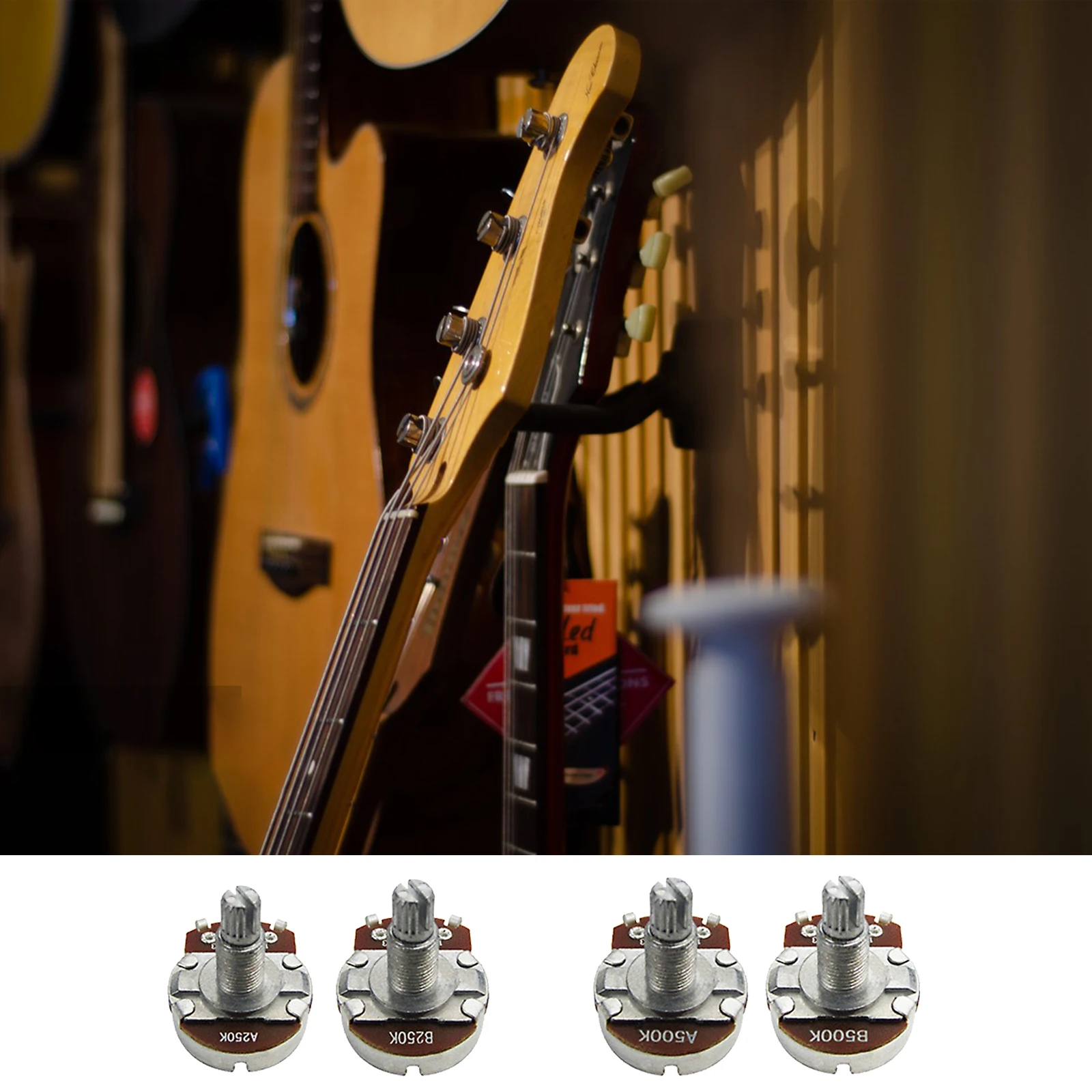 3 Sätze Gitarren potentiometer Bass teile Split Rändel topf elektrischer Effekt Amp Ton Volumen mit Metall knöpfen 15mm 18mm 250k 500k