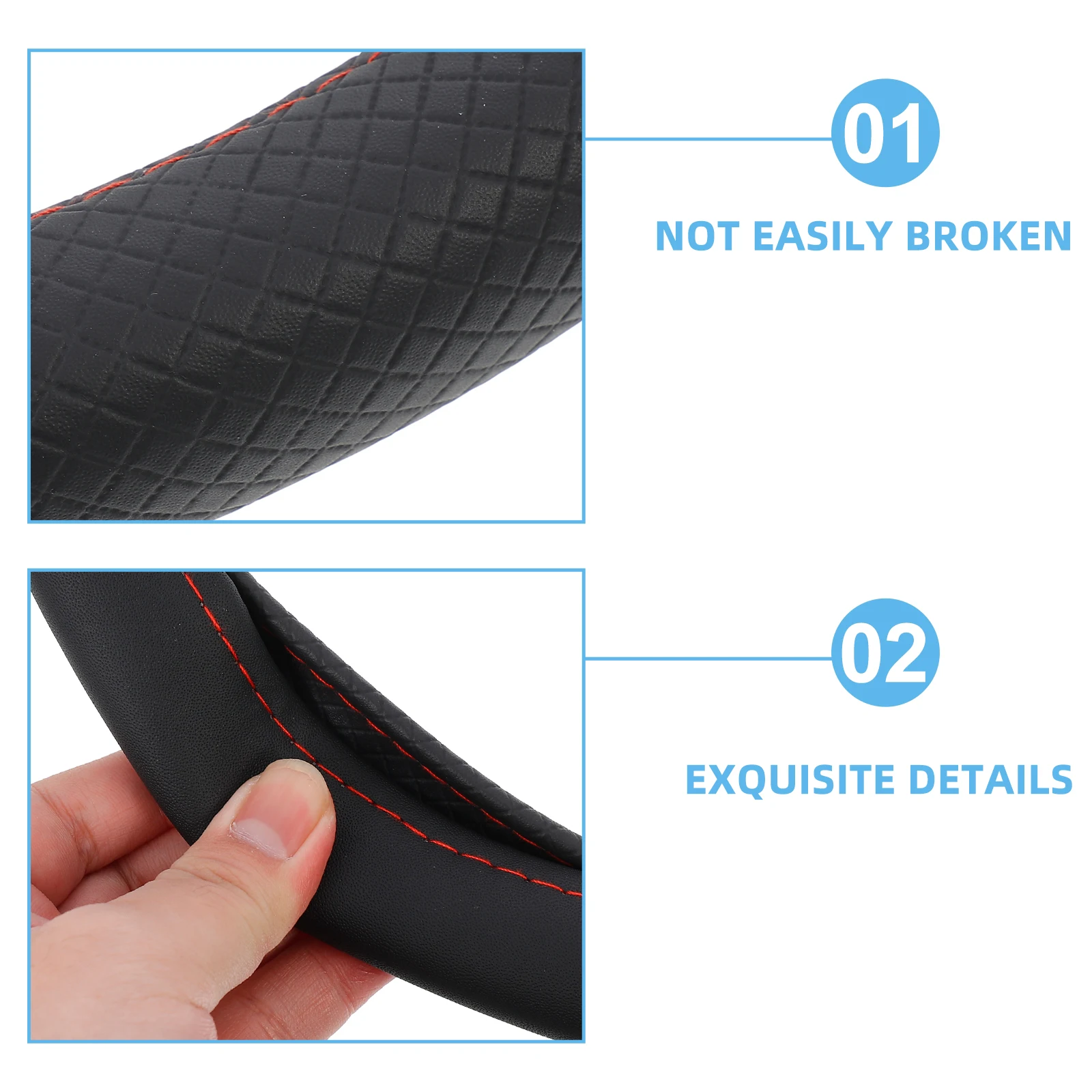 

Steering Wheel Cover All Seasons Classic Black Fiber Wrap Car Accessories Durable Warm Thermal Conductivity Practical