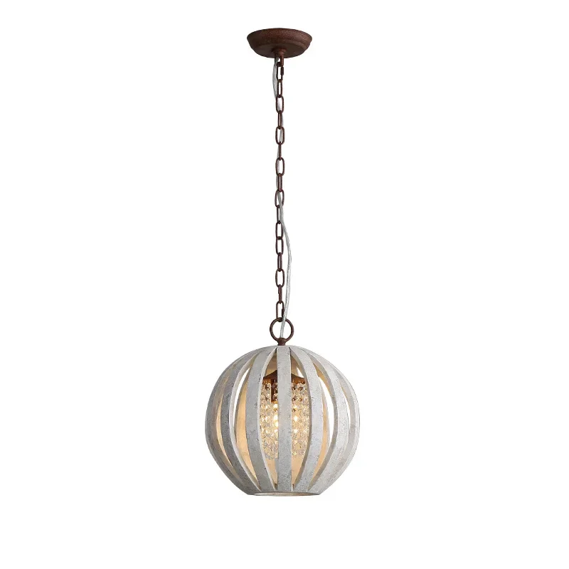 Country Retro Wood Art Old Chandelier Living Room Restaurant Bar Corridor Pendant Light Indoor Home Decor Lighting Lamp Fixture