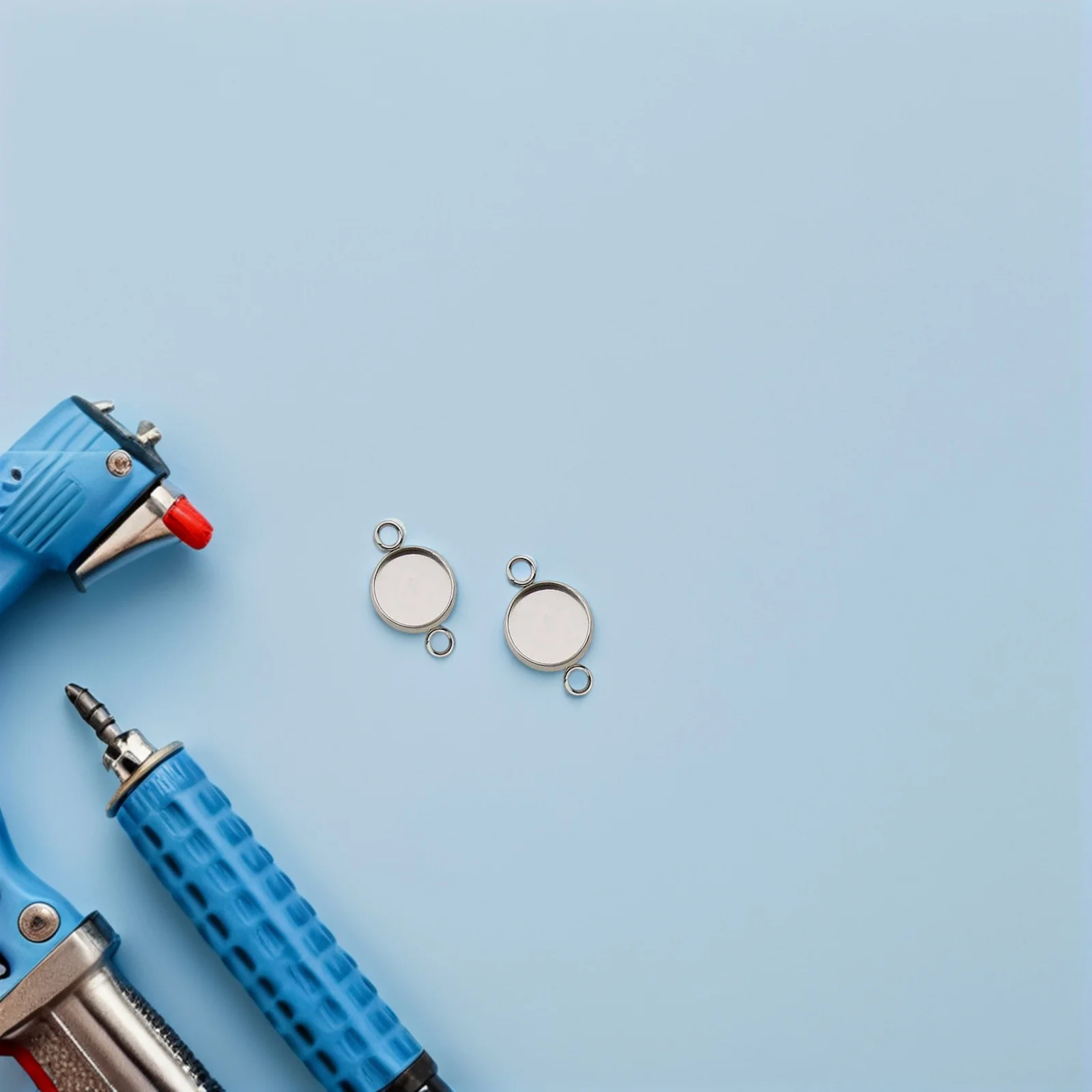 20Pcs Stainless Steel Bezel Pendant Trays Blank Round Cabochon Settings Double Loop DIY Jewelry Making Links Earrings Bracelet