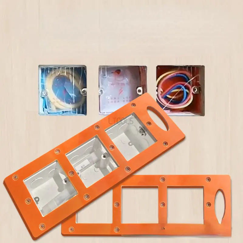 Switch Socket Bottom 86 Box Slotted Scribing Template Tool Opening Hole Decoration Tool Bricklayer Tool with Milling Cutter